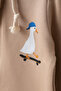100% Cotton Hooded Duck Patterned Long Sleeve Baby Romper with Elastic Cuffs and Zipper Throughout - 3