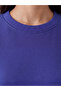 Two Mt Shop Quality Lcw Modest Navy Blue Plain Standard & Regular Women's Sweatshirt Tunic - 3