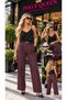 Women's High Waist Belted Fabric Trousers - 3