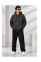 Men's Patterned Zippered Hooded Sweatshirt Jacket with Pockets, Comfortable Fit for Daily Wear