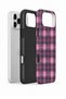 iPhone 17 Pro Max Vorian Double Layer Fuchsia Gray Plaid Case - 2