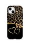 iPhone 13 Vorian Double Layer Gold Heart Leopard Case