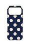 iPhone 17 Pro Max Vorian Double Layer Navy Blue Cream Polka Dot Case - 4
