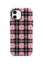 iPhone 12 Vorian Magsafe Double Layer Pink Black Plaid Case