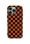 iPhone 16 Pro Max Vorian Magsafe Double Layer Orange Checkerboard Case