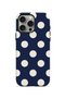 iPhone 15 Pro Vorian Magsafe Double Layer Navy Blue Cream Polka Dot Case