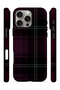 iPhone 16 Pro Vorian Double Layered Plum Black Plaid Case - 3