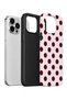 iPhone 15 Pro Max Vorian Double Layer White Burgundy Polka Dot Case - 2