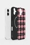 iPhone 16 Plus Vorian Magsafe Double Layer Pink Black Plaid Case - 2