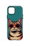 iPhone 13 Vorian Cool Cat Case with Double Layer Glasses - 4