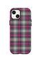 iPhone 14 Plus Vorian Magsafe Double Layer Gray Fuchsia Plaid Case