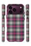 iPhone 18 Pro Vorian Double Layer Gray Fuchsia Plaid Case - 3