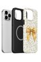 iPhone 14 Pro Max Vorian Magsafe Double Layer Golden Floral Bow Case - 2