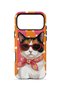 iPhone 17 Pro Max Vorian Magsafe Dual Layer Orange Retro Cat Case - 4