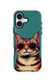 iPhone 17 Vorian Cool Cat Case with Double Layer Glasses