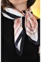 White Orange Patterned Cotton 70*70 Scarf - 3