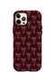 iPhone 12 Pro Vorian Double Layer Burgundy Bow Grid Case