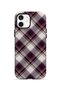iPhone 12 Vorian Magsafe Double Layer Purple Cream Cross Plaid Case