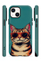 iPhone 13 Vorian Cool Cat Case with Double Layer Glasses - 3