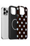 iPhone 13 Pro Max Vorian Magsafe Double Layer Coffee Blue Polka Dot Case - 2
