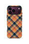 iPhone 18 Pro Vorian Double Layer Orange Navy Blue Plaid Case