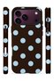 iPhone 18 Pro Max Vorian Double Layer Coffee Blue Polka Dot Case - 3