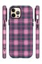 iPhone 12 Pro Vorian Magsafe Double Layer Fuchsia Gray Plaid Case - 3