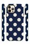 iPhone 12 Pro Vorian Double Layer Navy Blue Cream Polka Dot Case - 3