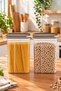 5136 Beige 2-Piece Food Container Set – 2700 ml Transparent Legume Storage Container with Sliding Lid - 5