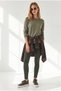 Women's Khaki Collar Cuff Detailed Slim Knitwear Sweater Kzk-19001173 - 3
