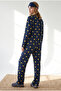 Women's Duck Navy Blue 100% Cotton Long Sleeve Pajama Set Pjm-00000024 - 5