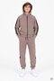 Brown Boy's Striped Detailed Hooded Cardigan Tracksuit Set 24610 - 2