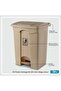 Plastic Pedal Waste Bin Trash Can with Lid for Kitchen 68L Beige - 2