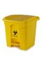 Plastic Pedal Waste Bin Trash Can with Lid for Kitchen 30L Yellow