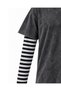 Gothic Grunge Printed Fake Sleeve Unisex Washable Vintage Oversize T-Shirt - 3