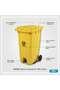 Heavy Duty Wheeled Plastic Garbage Bin Outdoor Trash Can 240L Yellow - 2