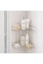 Double Layer Chrome Metal Bathroom Corner Shelf - Triangular Shower Shelf - 3
