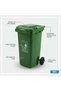 Heavy Duty Wheeled Plastic Garbage Bin without Pedal Outdoor Trash Can 120L Green - 2