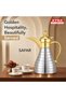 Safar Series Dallah Vacuum Flask 1L Double Wall Stainless Steel Arabic Coffee Pot Silver Gold S1018VG - 4