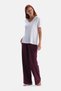 Plum-Black Double Cotton Pants Set - 3
