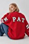 Women's Oversize Sweatshirt Empathy 3D Printed Red – Crew Neck, 3 Thread Raster Fleece - 5