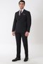Slim Fit Flexible 97% Wool Solid Black Double Breasted Suit Tk 956 - 2