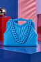 Retro Women's Scholarship Hand and Shoulder Bag-Blue - 2