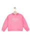 Girl's Pink Long Sleeve Sweatshirt - Basic Comfortable Sweatshirt with Bow Pattern - 2