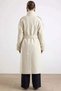 Oversized Coat with Stand Collar, Epaulettes and Cape Detail Beige Melange 3198 - 7