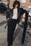 Women's Boat Neck Long Sleeve Blouse Veil Line Ecru – Slim Fit, Fine Textured, Semi-Transparent - 6