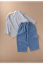 Seasonal Wide Cut Trousers Set 2-10 Blue Striped - 3