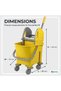 Single Mop Bucket Trolley 22L Yellow - 3
