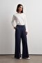 Wide Leg Trousers Navy Blue