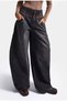 Women's Dark Smoked 2W6-1 Barrel Fit Loose Cut Special Design Denim Jeans